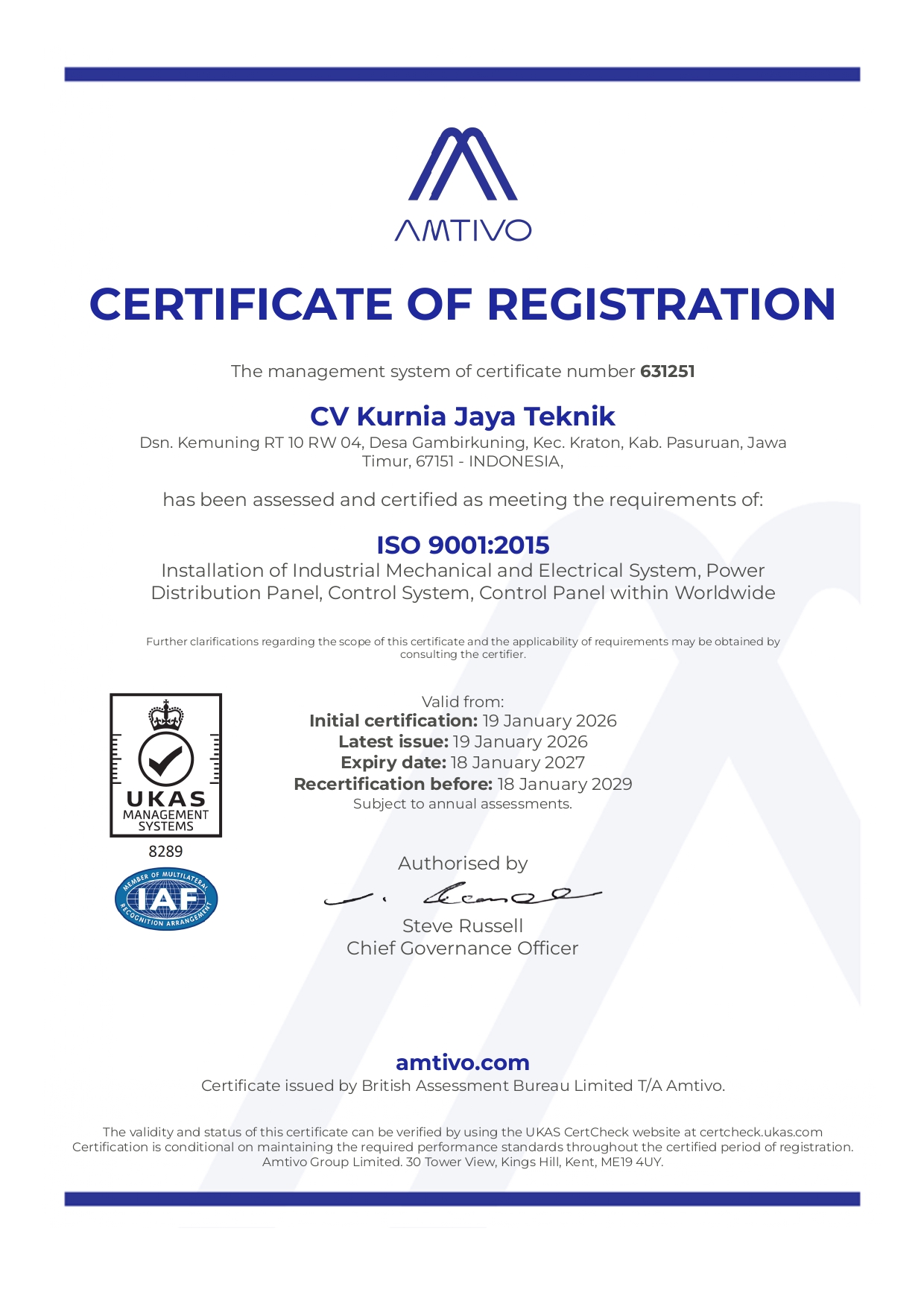 Sertifikat ISO 9001:2015